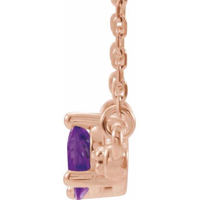 14K Rose Amethyst & 1/10 CTW Diamond 18" Necklace 2
