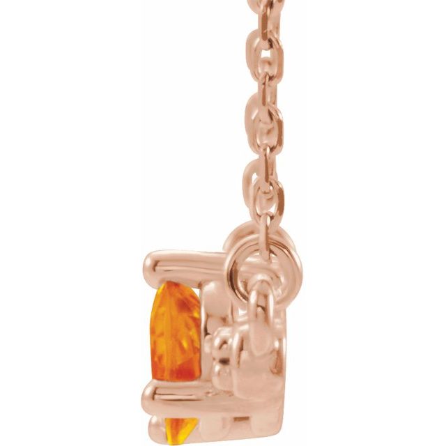 14K Rose Citrine & 1/10 CTW Diamond 18" Necklace 2