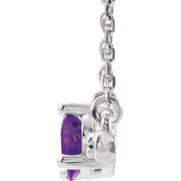 14K White Amethyst & 1/10 CTW Diamond 16" Necklace 2