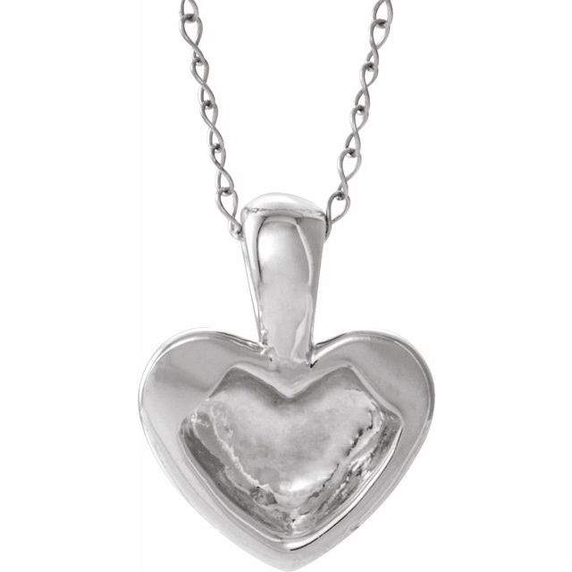 Sterling Silver Youth Heart 15" Necklace 3
