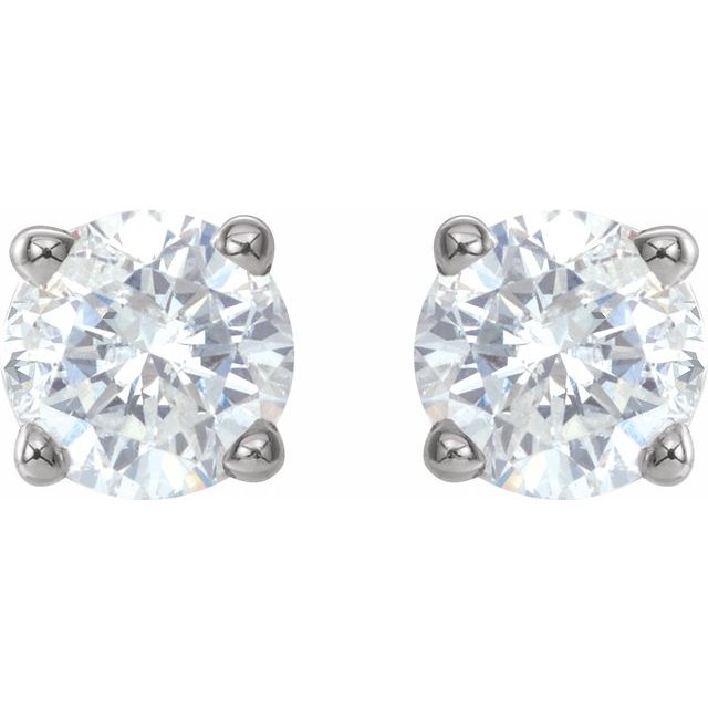 14K White 3/4 CTW Diamond Earrings 2