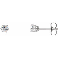 14K White 3.4 mm I2 1/3 CTW Diamond 6-Prong Wire Basket Earrings 1