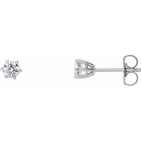 14K White 3.4 mm SI2-SI3 1/3 CTW Diamond 6-Prong Wire Basket Earrings 1