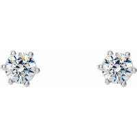 14K White 3 mm SI2-SI3 1/5 CTW Diamond 6-Prong Wire Basket Earrings 2