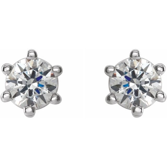 14K White 4 mm I3 1/2 CTW Diamond 6-Prong Wire Basket Earrings 2