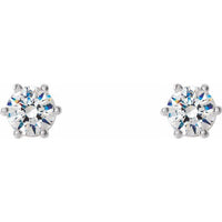 14K White 3.4 mm SI2-SI3 1/3 CTW Diamond 6-Prong Wire Basket Earrings 2