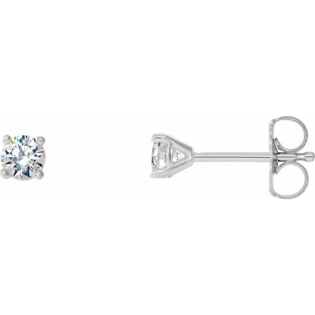 14K White 1/5 CTW Diamond 4-Prong Cocktail-Style Earrings 1