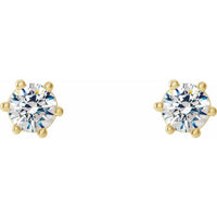 14K Yellow 3.2 mm SI2-SI3 1/4 CTW Diamond 6-Prong Wire Basket Earrings 2