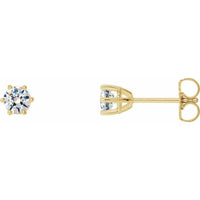 14K Yellow 5 mm SI2-SI3 1 CTW Diamond 6-Prong Wire Basket Earrings 1