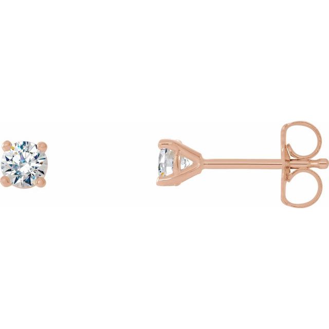 14K Rose 1/4 CTW Diamond 4-Prong Cocktail-Style Earrings 1