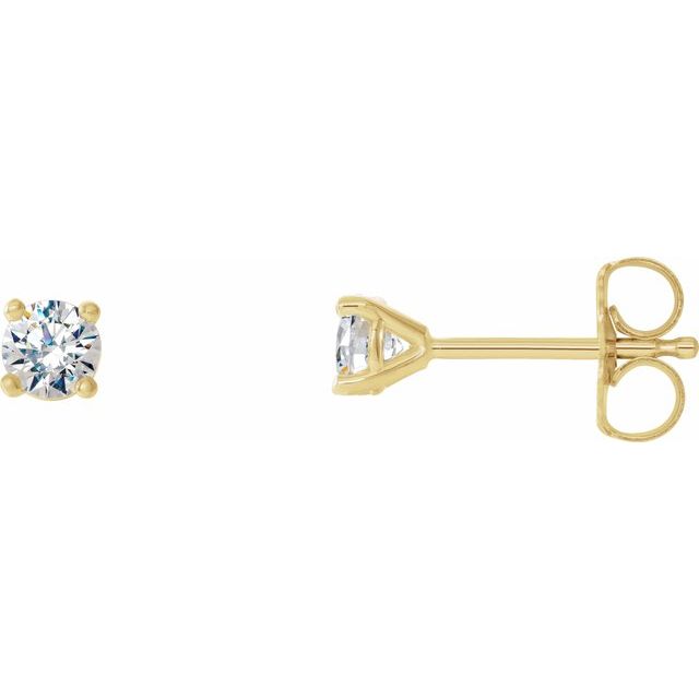 14K Yellow 1/4 CTW Diamond 4-Prong Cocktail-Style Earrings 1