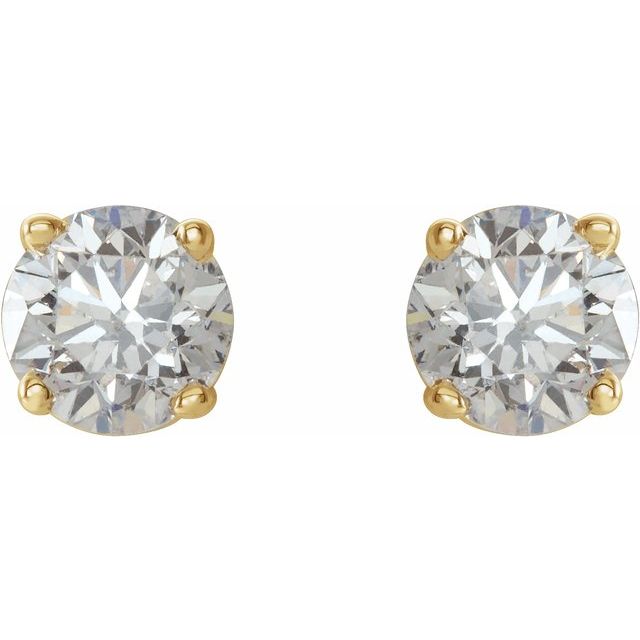 14K Yellow 3/4 CTW Diamond Earrings 2