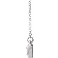 14K White Mozambique Garnet Three-Stone Granulated Bar 16-18" Necklace 2