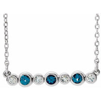 14K White Alexandrite & .08 CTW Diamond Bezel-Set Bar 16-18" Necklace 1