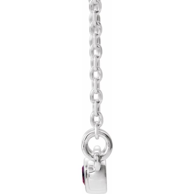 14K White Alexandrite & .08 CTW Diamond Bezel-Set Bar 16-18" Necklace 2