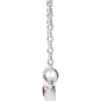 14K White Alexandrite & .08 CTW Diamond Bezel-Set Bar 16-18" Necklace 2