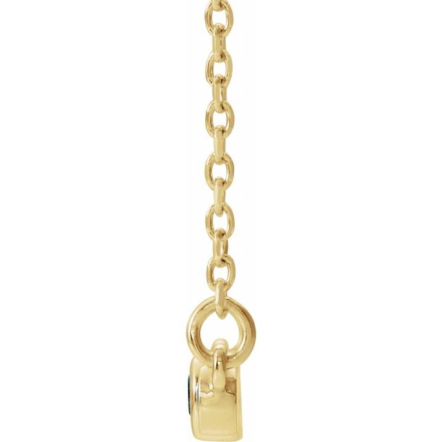 14K Yellow Aquamarine & .08 CTW Diamond Bezel-Set Bar 16-18" Necklace 2