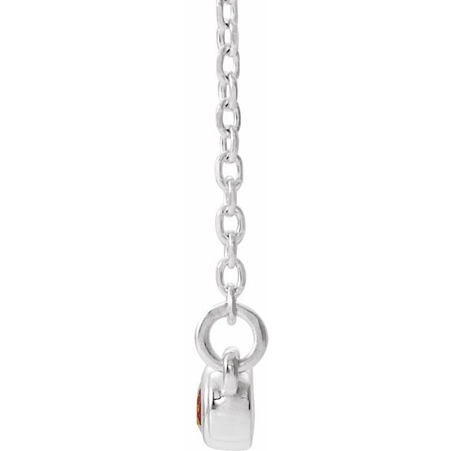 14K White Citrine & .08 CTW Diamond Bezel-Set Bar 16-18" Necklace 2