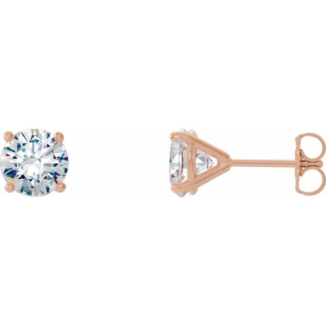 14K Rose 1/2 CTW Diamond 4-Prong Cocktail-Style Earrings 1