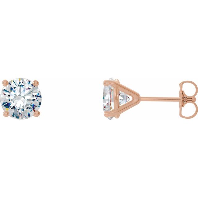 14K Rose 1 CTW Diamond 4-Prong Cocktail-Style Earrings 1