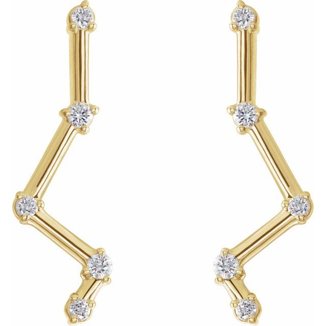 14K Yellow 1/10 CTW Diamond Constellation Earring Climbers 2