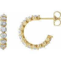14K Yellow 1 3/8 CTW Diamond Hoop Earrings 1