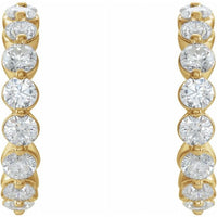 14K Yellow 1 3/8 CTW Diamond Hoop Earrings 2