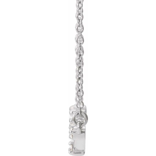 Sterling Silver 1/10 CTW Diamond Constellation Bar 16" Necklace 2