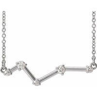 Sterling Silver 1/10 CTW Diamond Constellation Bar 16" Necklace 1