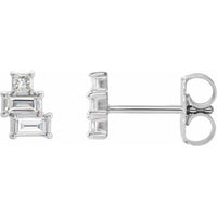 14K White 1/4 CTW Diamond Geometric Cluster Earrings 1