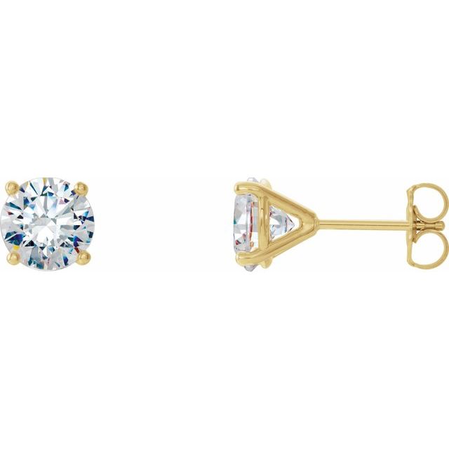 14K Yellow 1/2 CTW Diamond 4-Prong Cocktail-Style Earrings 1