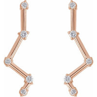 14K Rose 1/10 CTW Diamond Constellation Earring Climbers 2