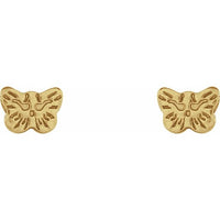 24K Gold-Washed Stainless Steel Butterfly Piercing Earrings