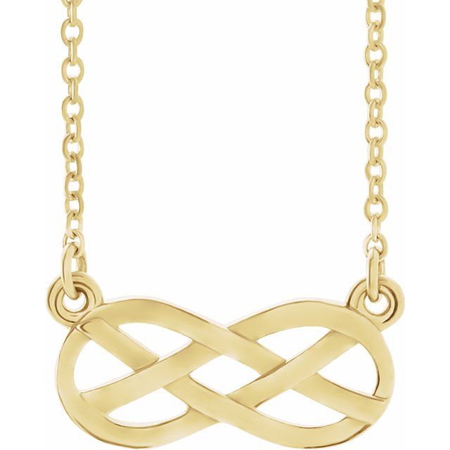 14K Yellow Infinity-Inspired Knot Design 18" Necklace 1