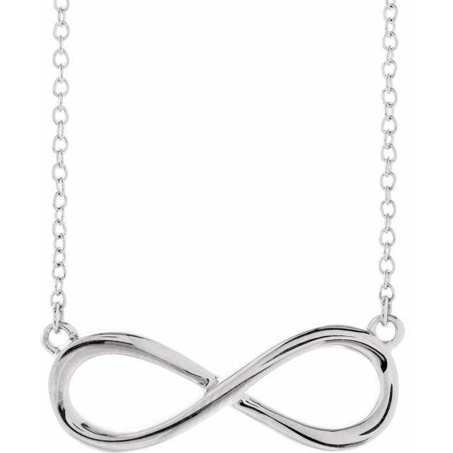 Sterling Silver Infinity-Inspired 18" Necklace 1