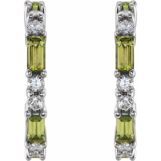 14K White Peridot & 1/2 CTW Diamond Earrings 2
