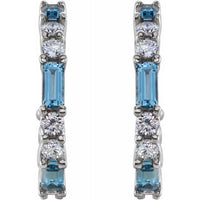 14K White Aquamarine & 1/2 CTW Diamond Earrings 2