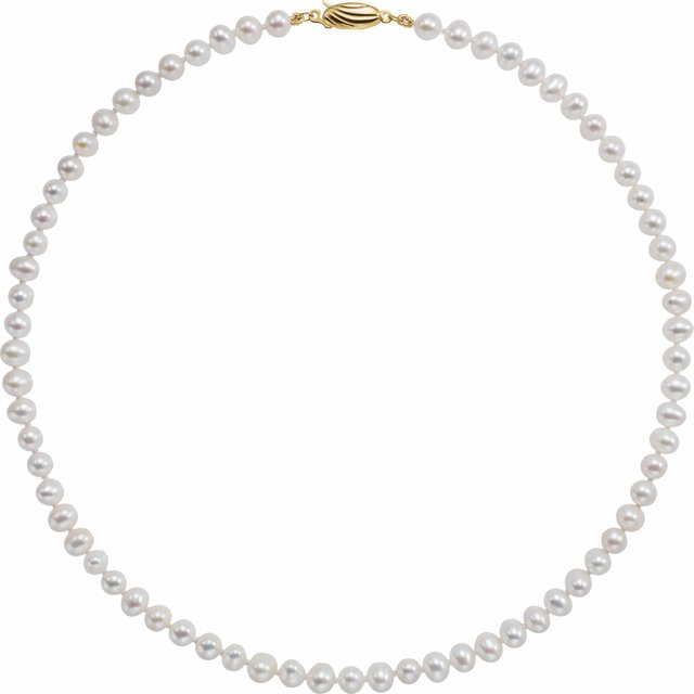 14K Yellow Freshwater Cultured Pearl 16" Necklace 2