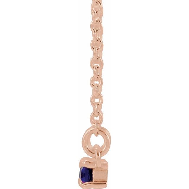 14K Rose Amethyst & 1/5 CTW Diamond Bar 16-18" Necklace 2
