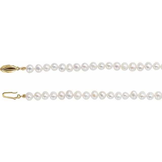 14K Yellow Freshwater Cultured Pearl 16" Necklace 1