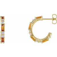 14K Yellow Citrine & 1/2 CTW Diamond Earrings 1