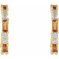 14K Yellow Citrine & 1/2 CTW Diamond Earrings 2