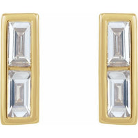 14K Yellow 1/4 CTW Diamond Bar Earrings 2
