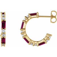 14K Yellow Ruby & 1/2 CTW Diamond Earrings 1