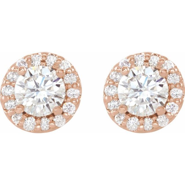 14K Rose Gold 5/8 CTW Diamond Earrings