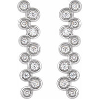 14K White 1/3 CTW Diamond Bezel-Set Bar Earrings 2