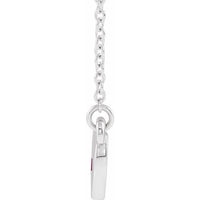 Sterling Silver Lab-Grown Ruby Heart 16" Necklace 2