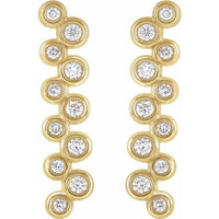 14K Yellow 1/3 CTW Diamond Bezel-Set Bar Earrings 2