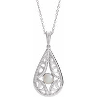 Sterling Silver Vintage-Inspired Freshwater Cultured Pearl 16-18" Necklace 1