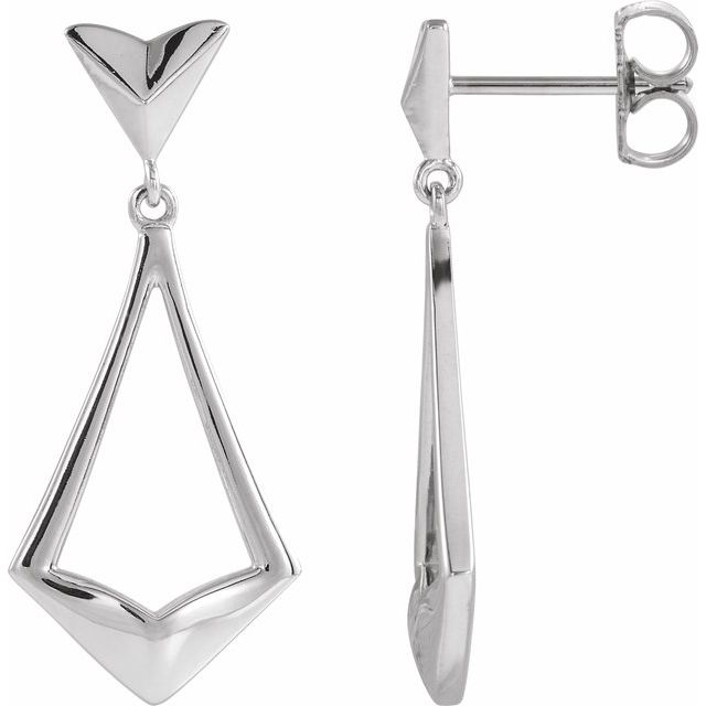 Sterling Silver Geometric Dangle Earrings with Backs 1